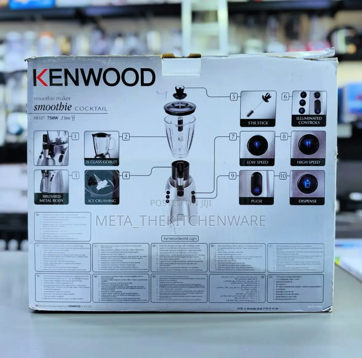 Kenwood Smoothie Blender and Cocktail Maker 2l 750w – Sb327