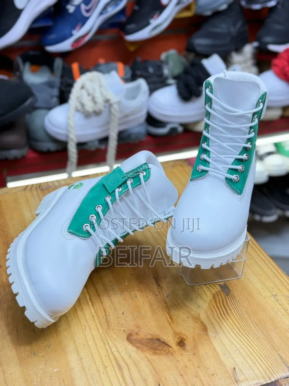 White And Green Timberland Boots