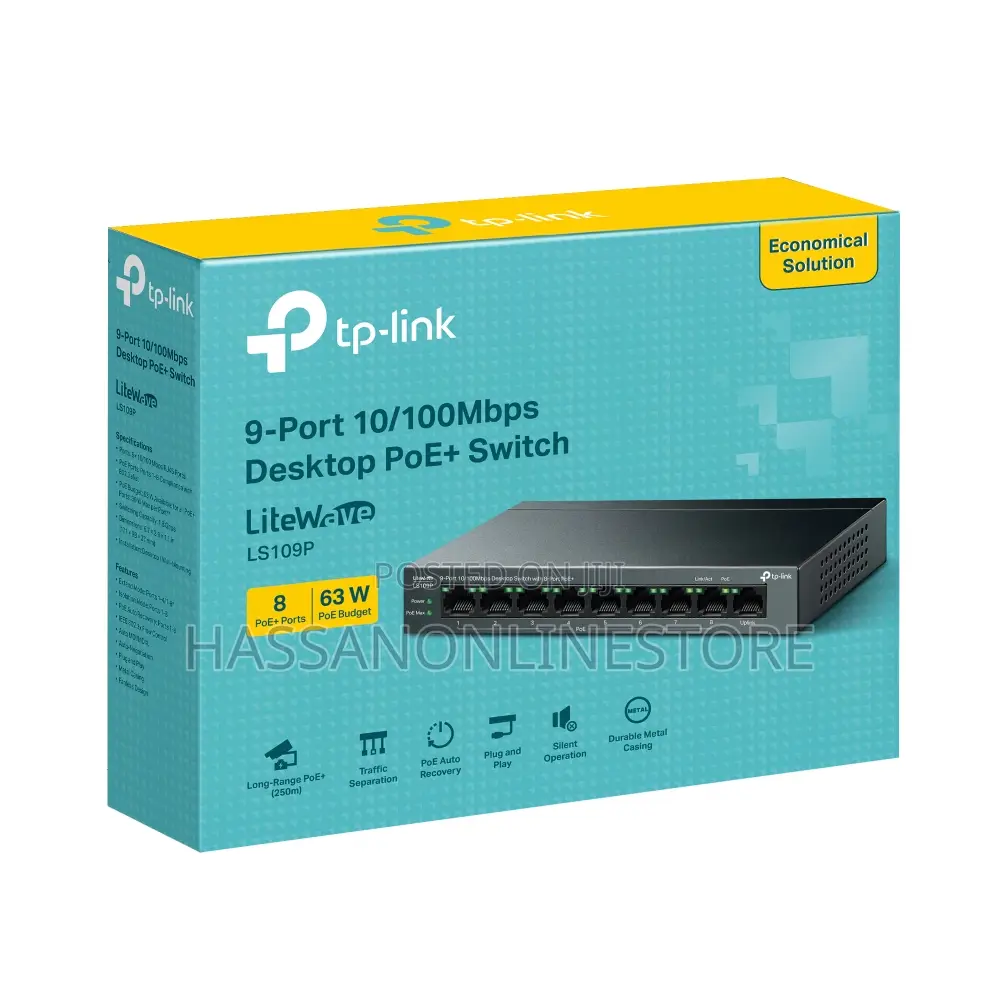 Tp-Link Ls109p 9-Port 10/100mbps Desktop Switch With 8-Port Poe+