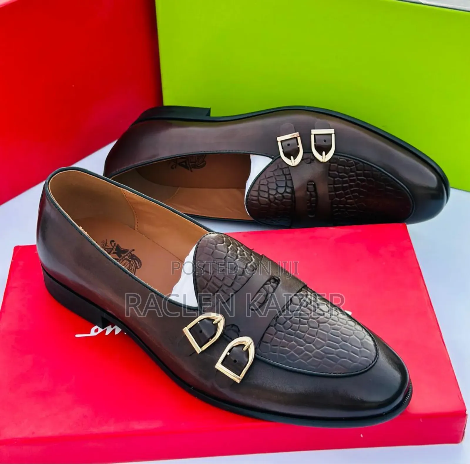 Brand Anax Brown Monk Strap Loafers