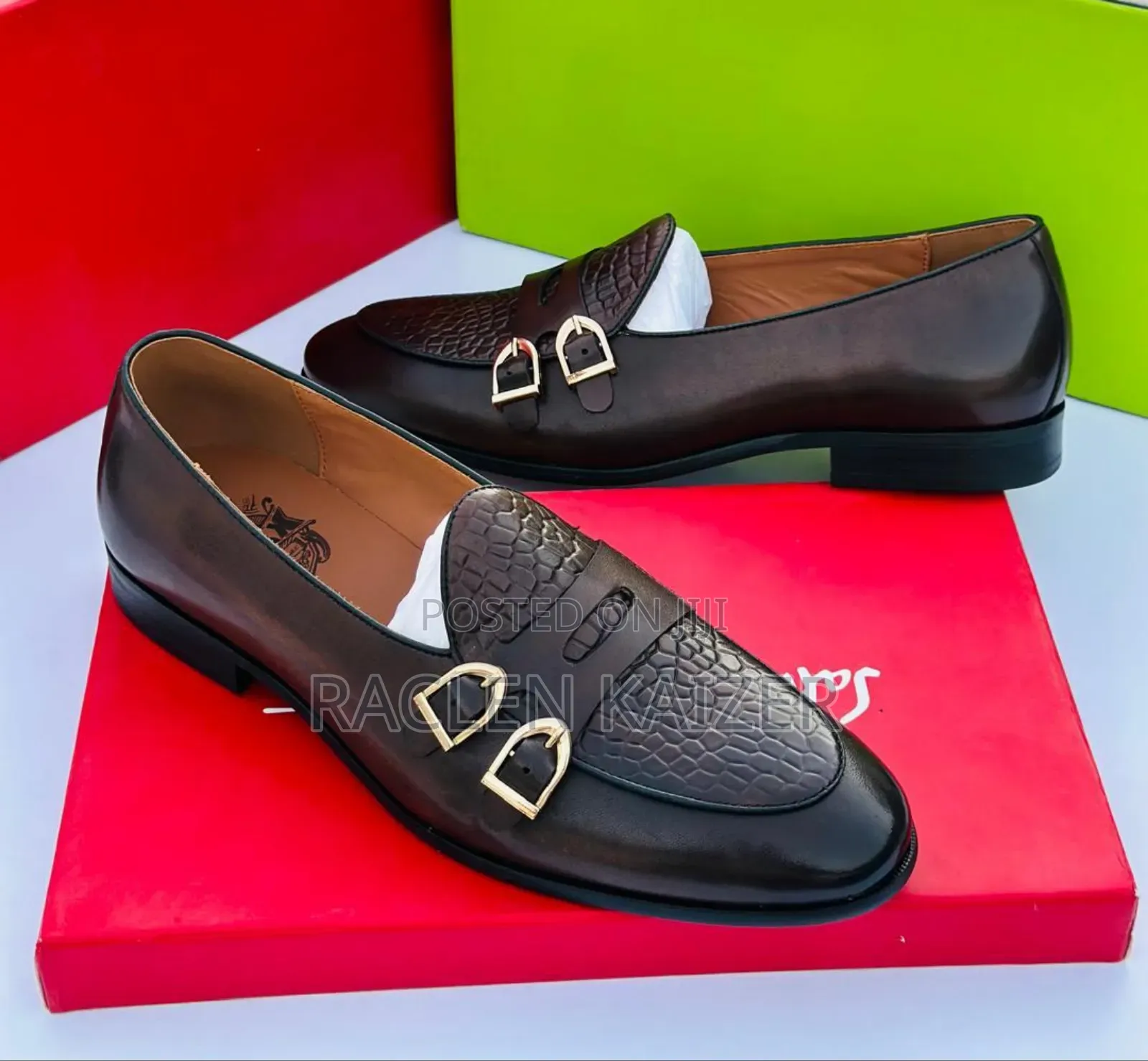 Brand Anax Brown Monk Strap Loafers