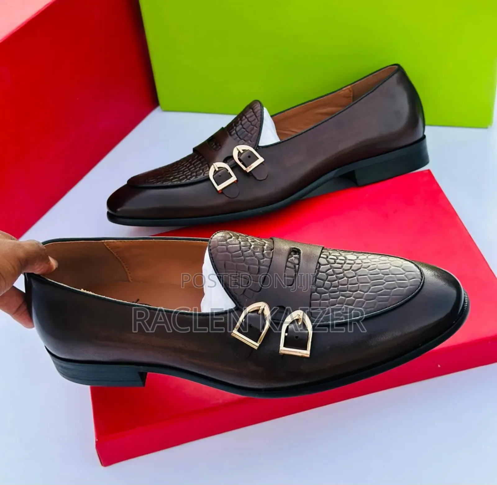 Brand Anax Brown Monk Strap Loafers