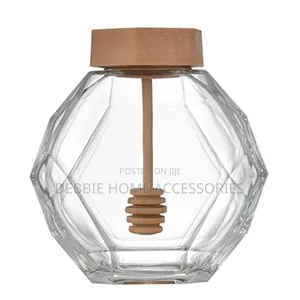 Glass Honey Jar Storage Container Honey Dispenser