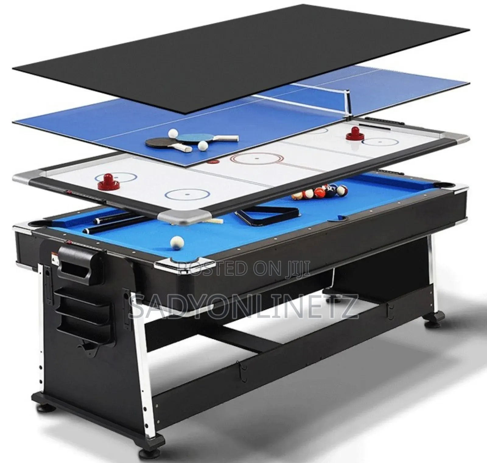 4in 1 Rotating Pool Table,Air Hockey,Tennis Table and Dining Top