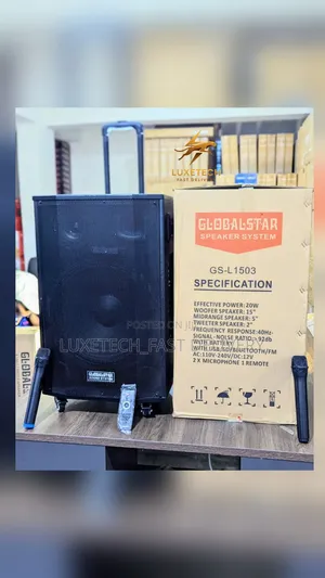Global Rechargeable Speaker With 2 Wireless Microphone