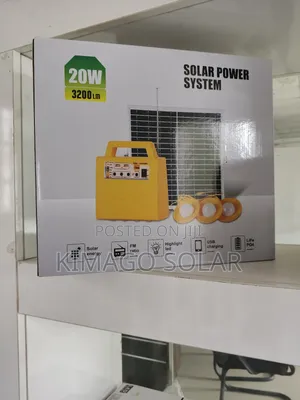 Mtambo Wa Solar 20w Taa 3 + Radio + Charger Simu