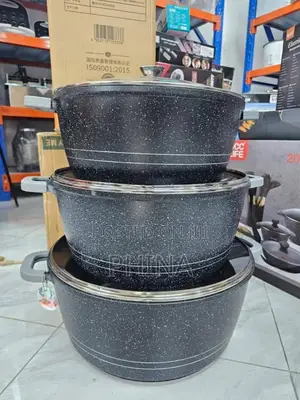 Sufuria Nonstick 3pcs Kubwa Ni 8kg Ya Kati 5kg Ndogo 3kg
