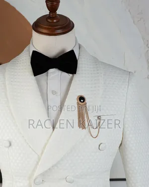 White Double-Breasted Suits for Weddings