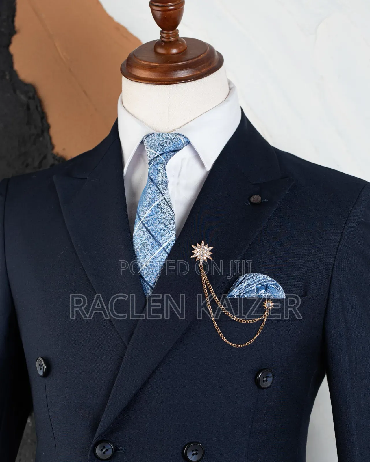 Deep Navy Blue Six Buttons Suits