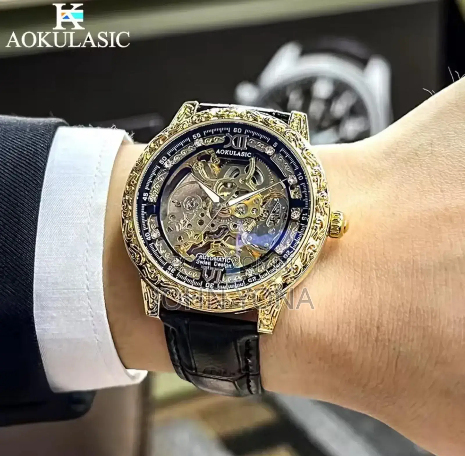 Aokulasic Watch Black Gold