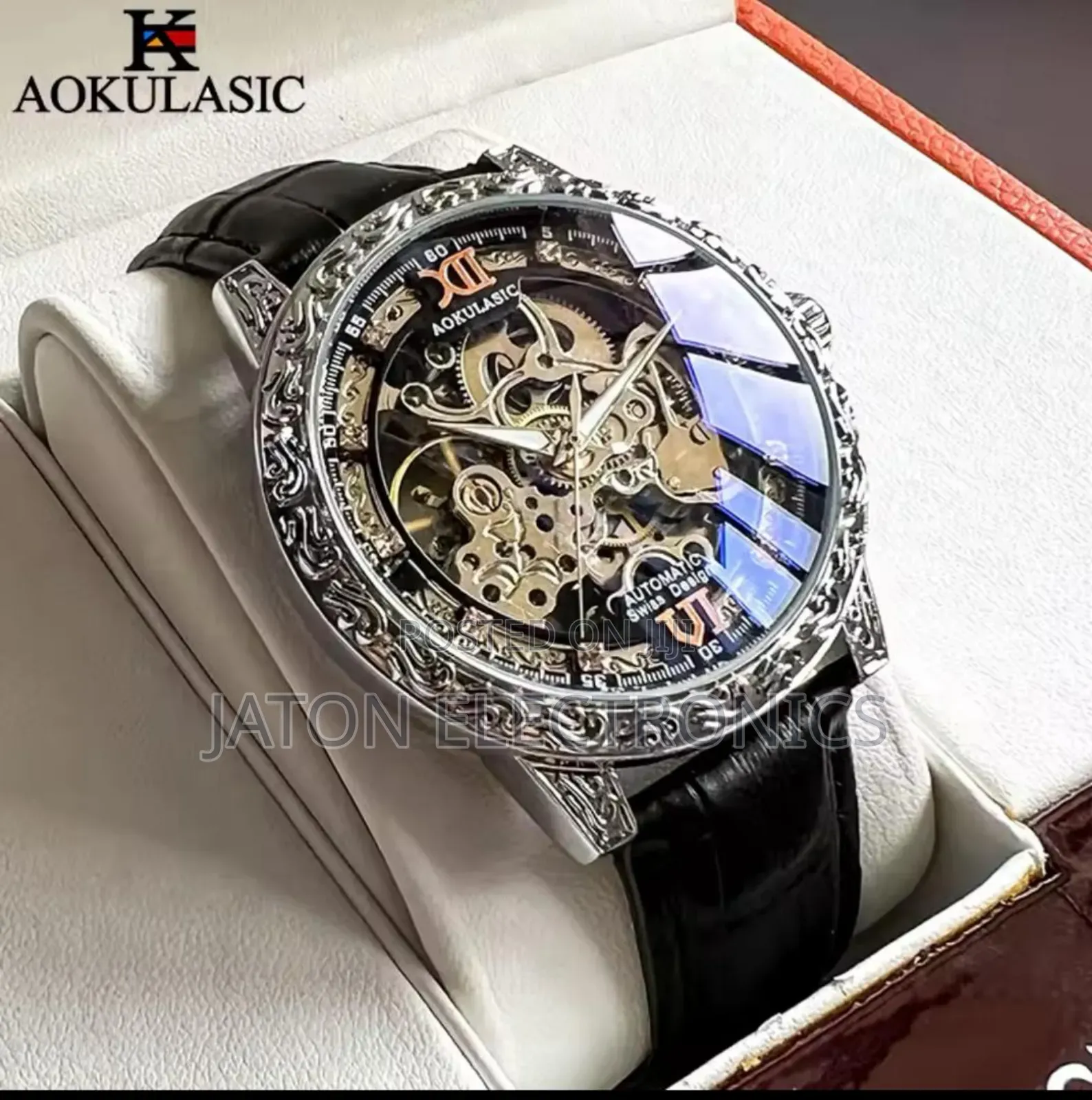 Aokulasic Watch Brand Automatic Watch Pure Lather Belt