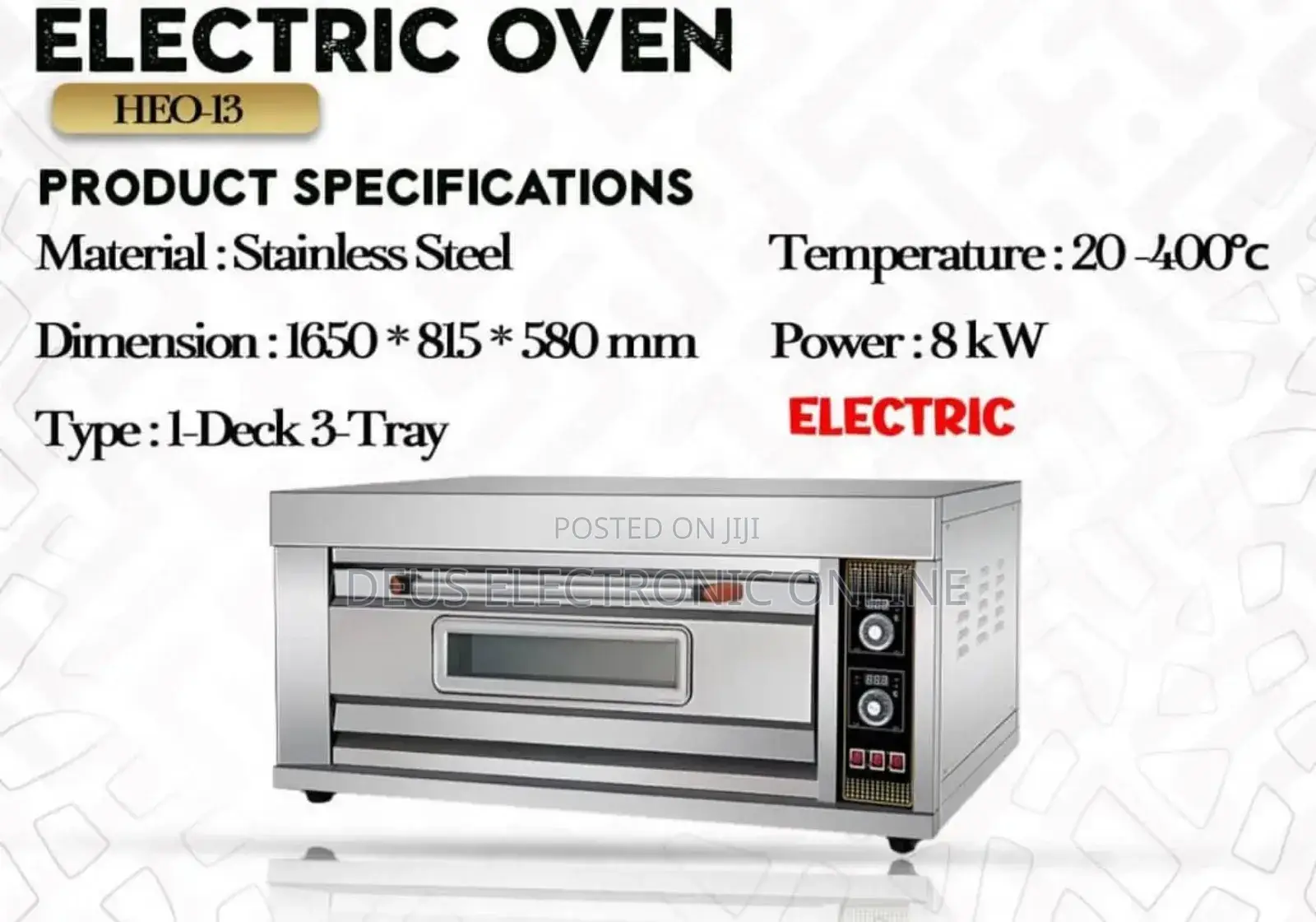 Oven Umeme Deck1 Tray 3
