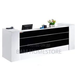 Luxury Grand White Black Reception /Counter Table - 160cm/180cm