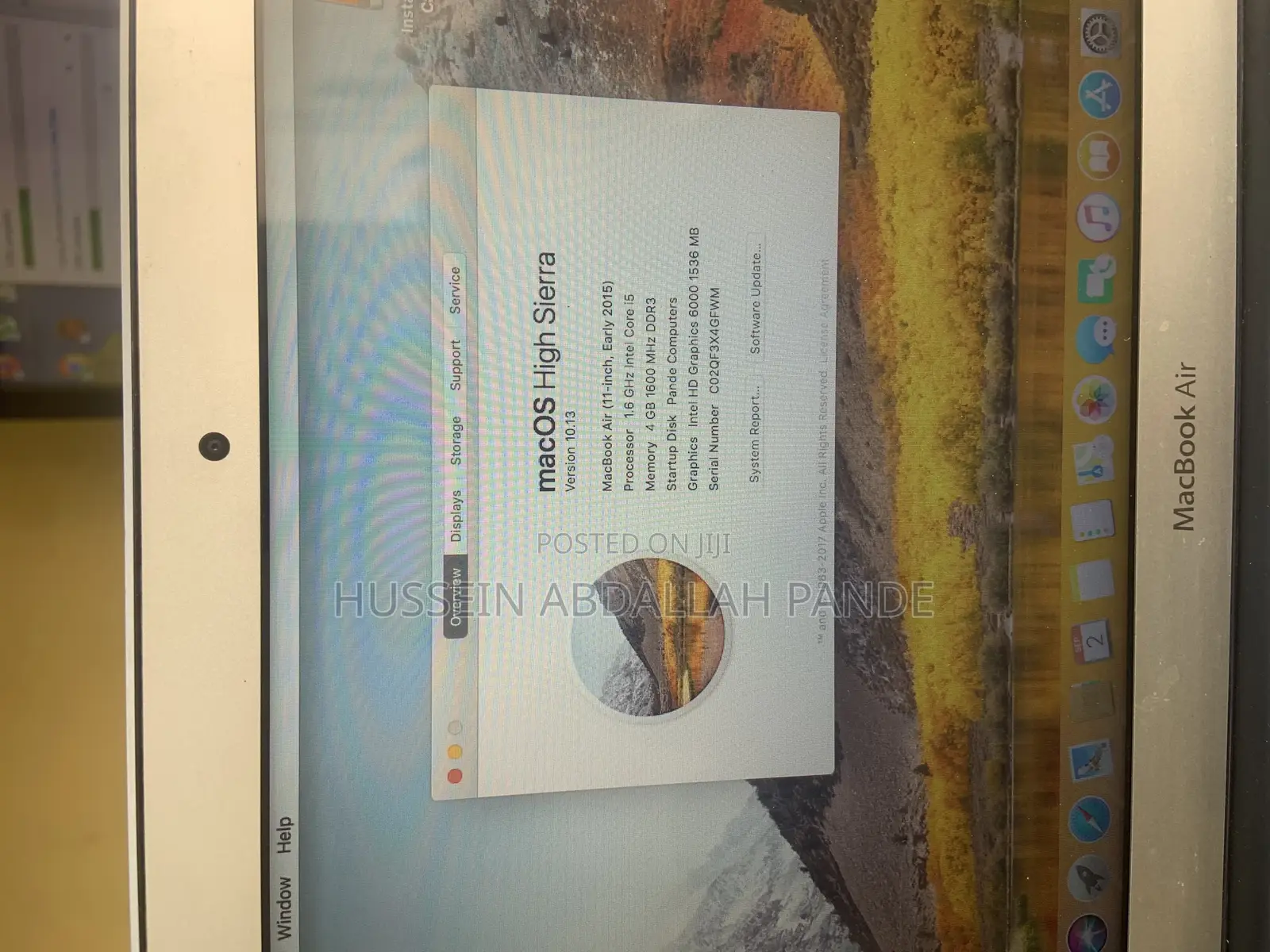 Laptop Apple MacBook Air 2015 4GB Intel Core I5 SSD 256GB