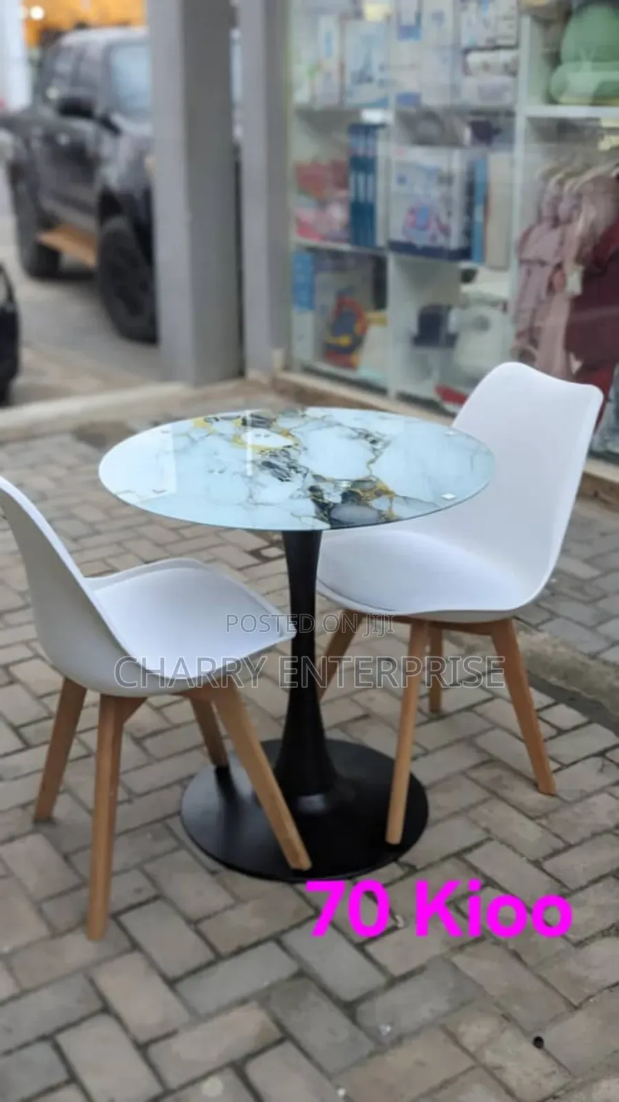 Set of 2 Chairs and Table for Home, Restaurant Etc