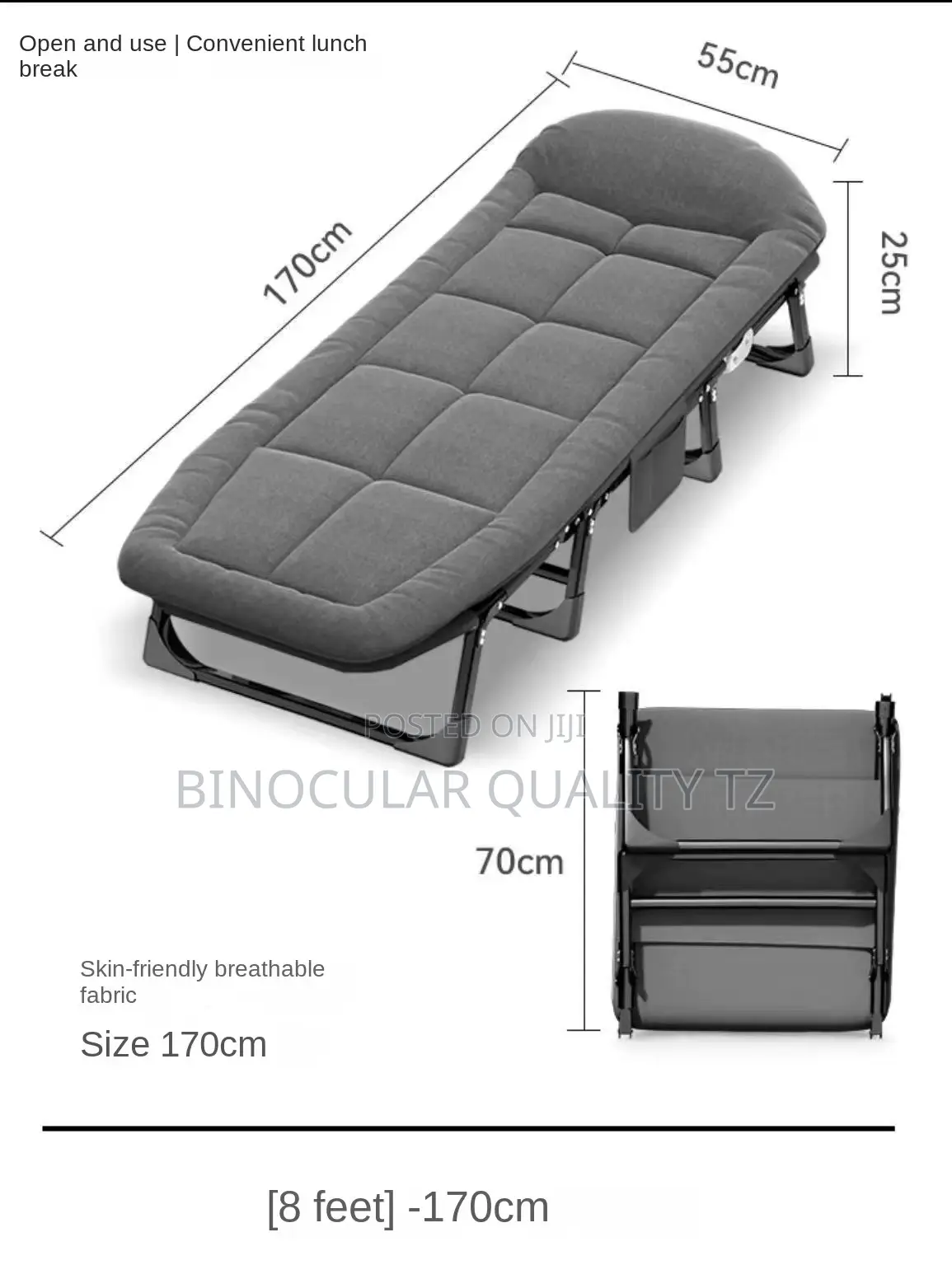 Camp Bed for Office Lunch Break Leisure Living Room Deck Chair
