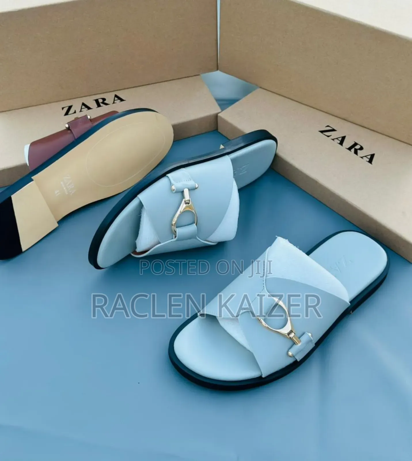 Light Blue Zara Sandals Full Boxed