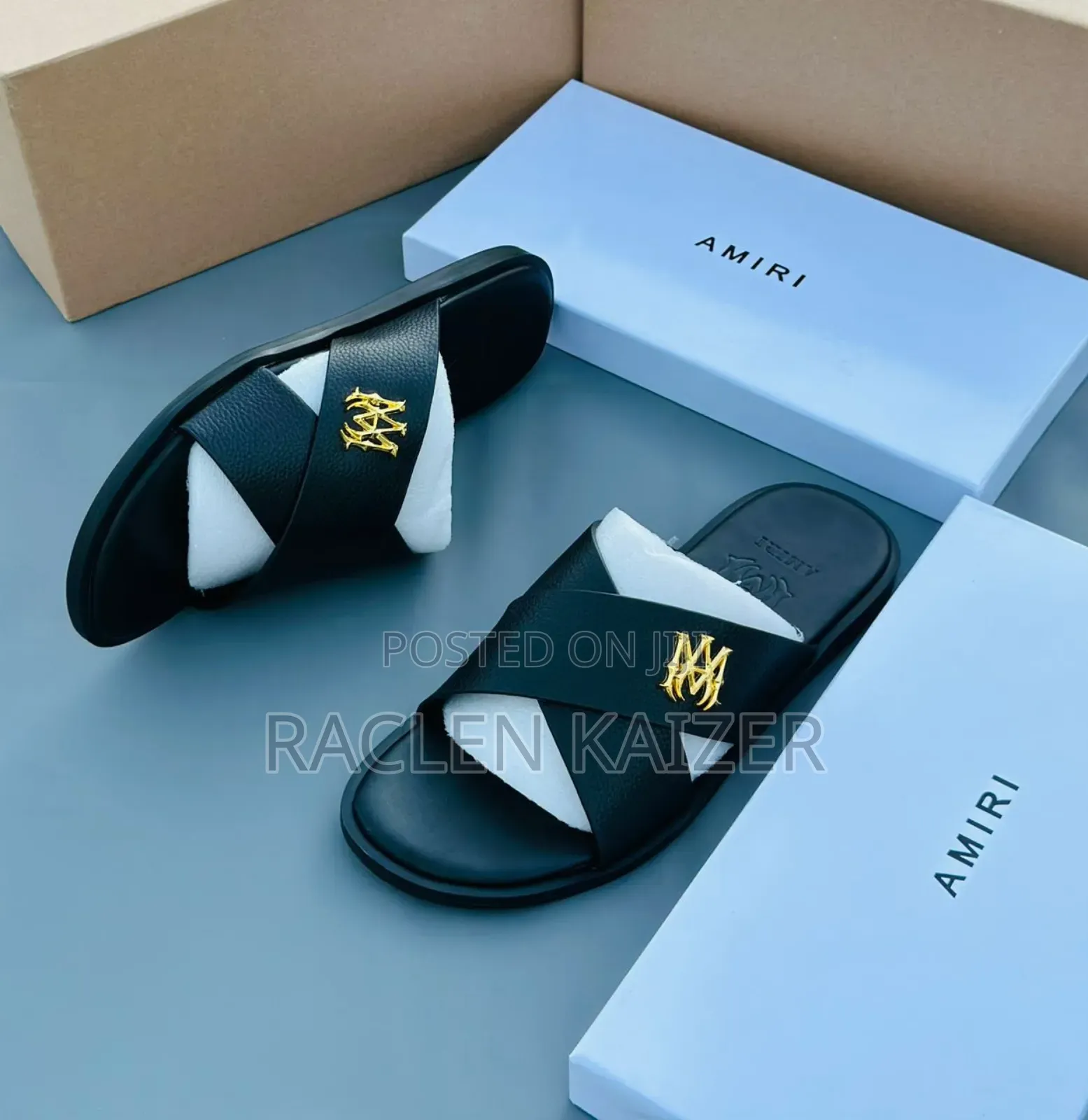 Black Amiri Sandals Full Boxed