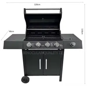 New !! Outdoor BBQ Gas Gril With Trolley
