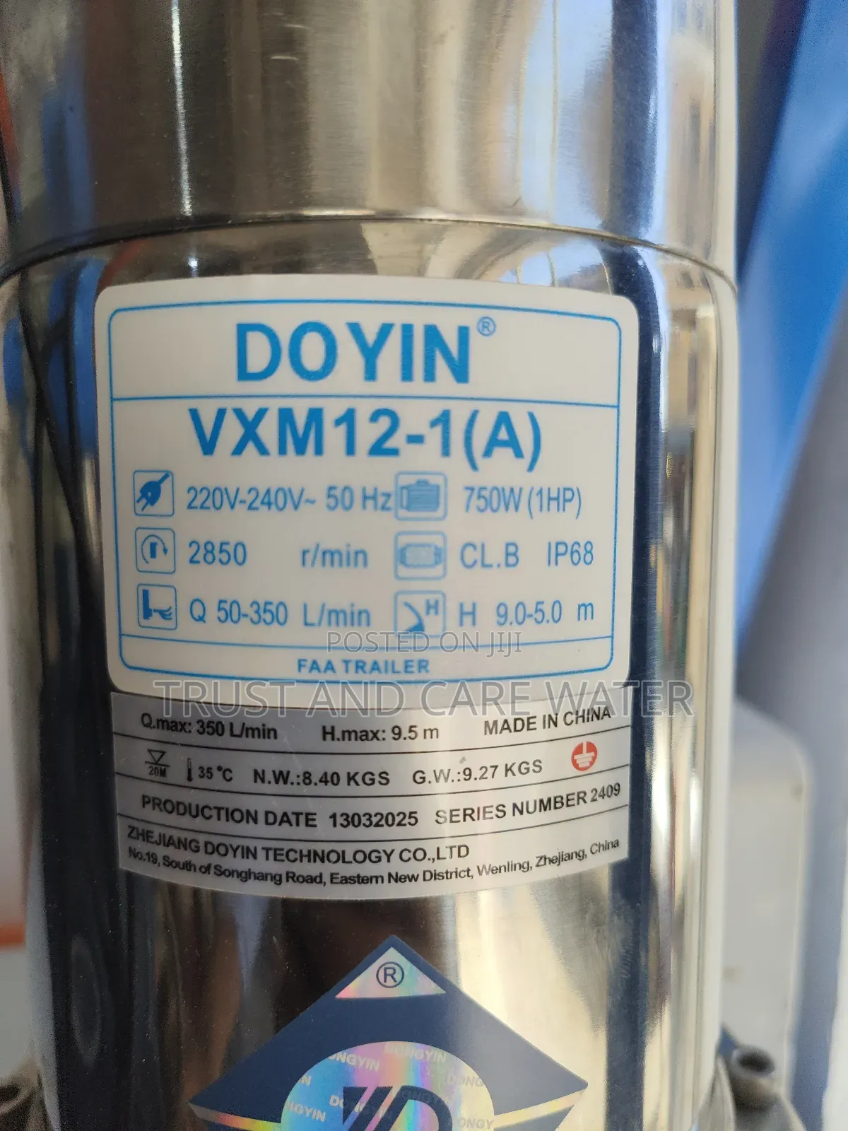 Doyin Stainless Steel Pump 1hp
