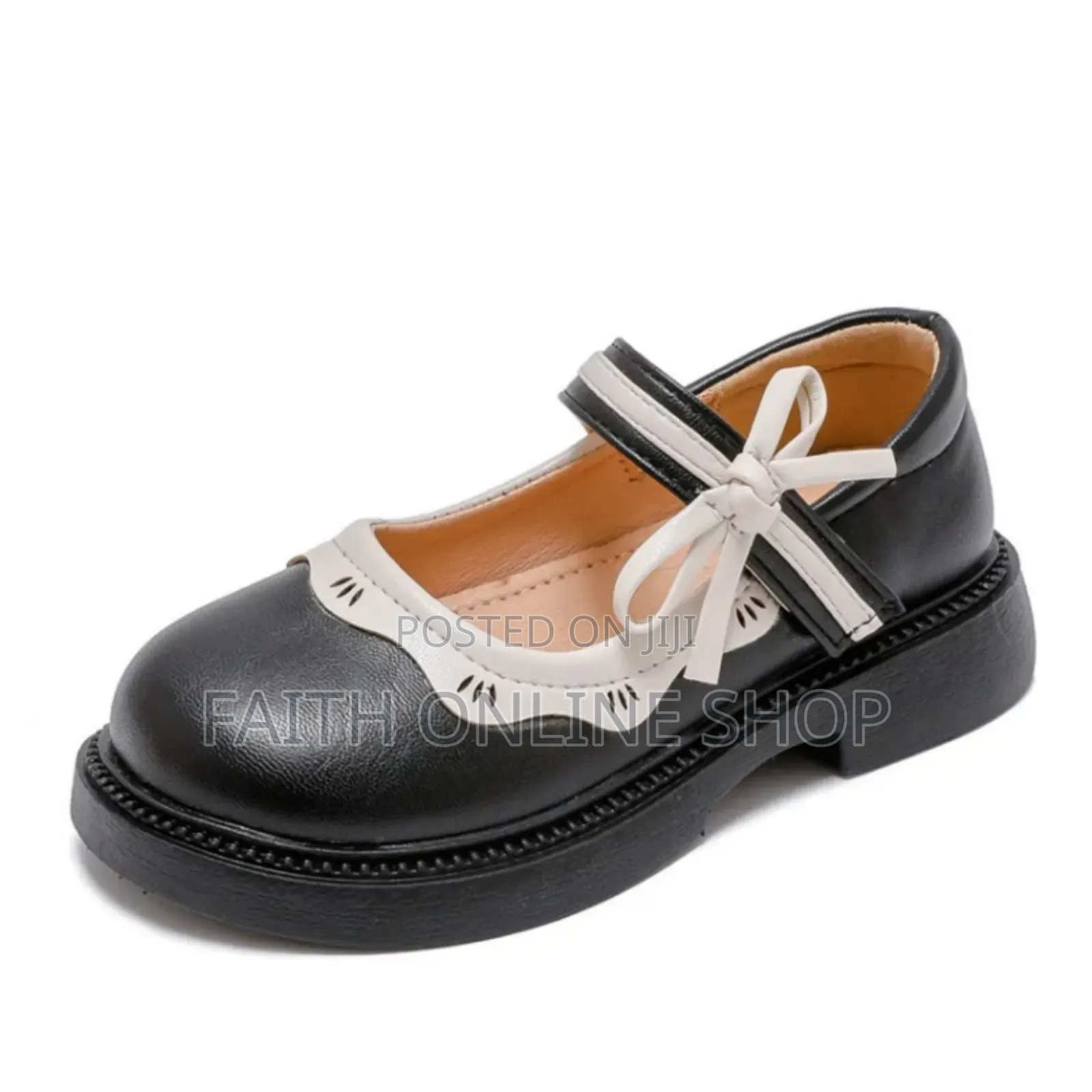 Elegant Girls' Dress Shoe – Classic Black White