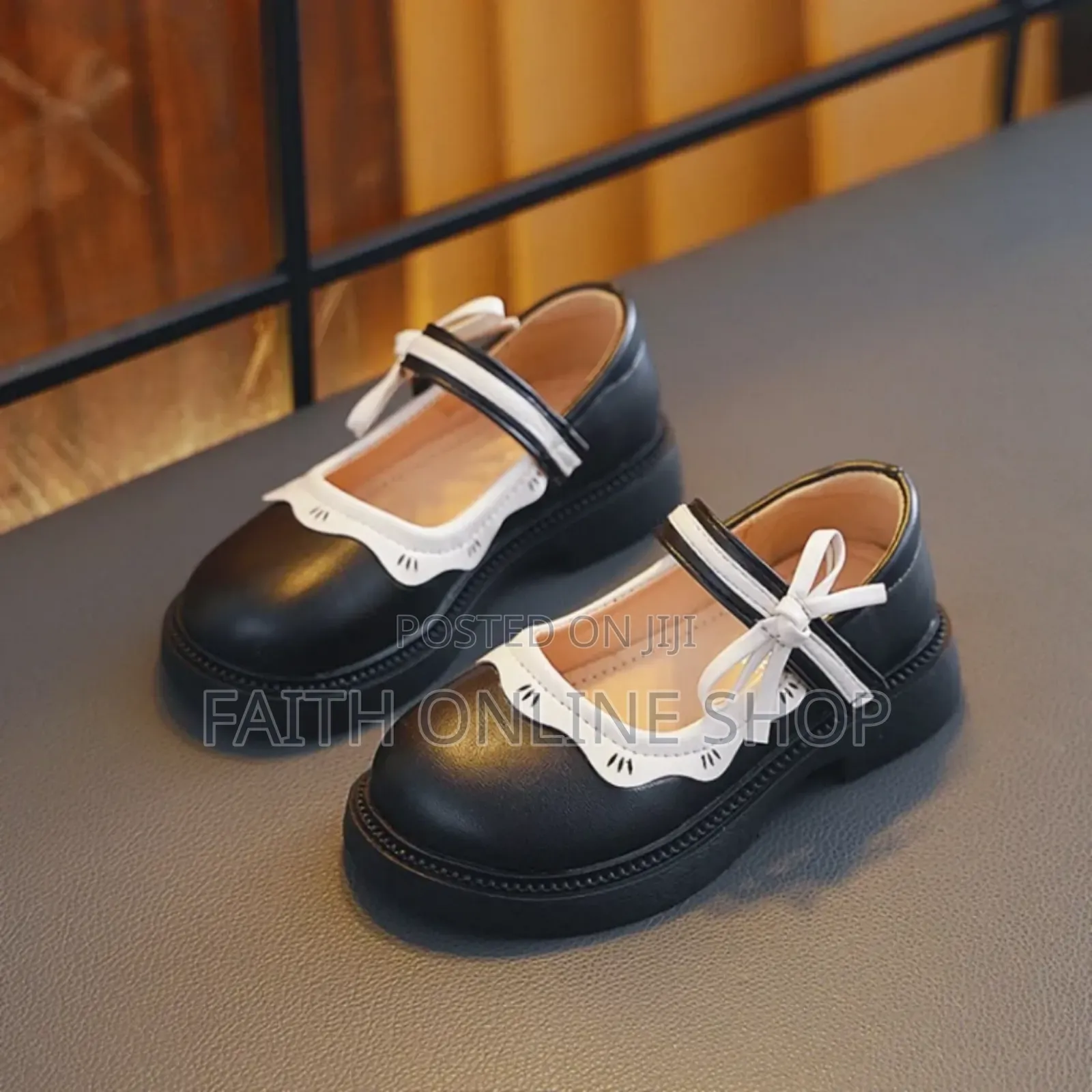 Elegant Girls' Dress Shoe – Classic Black White