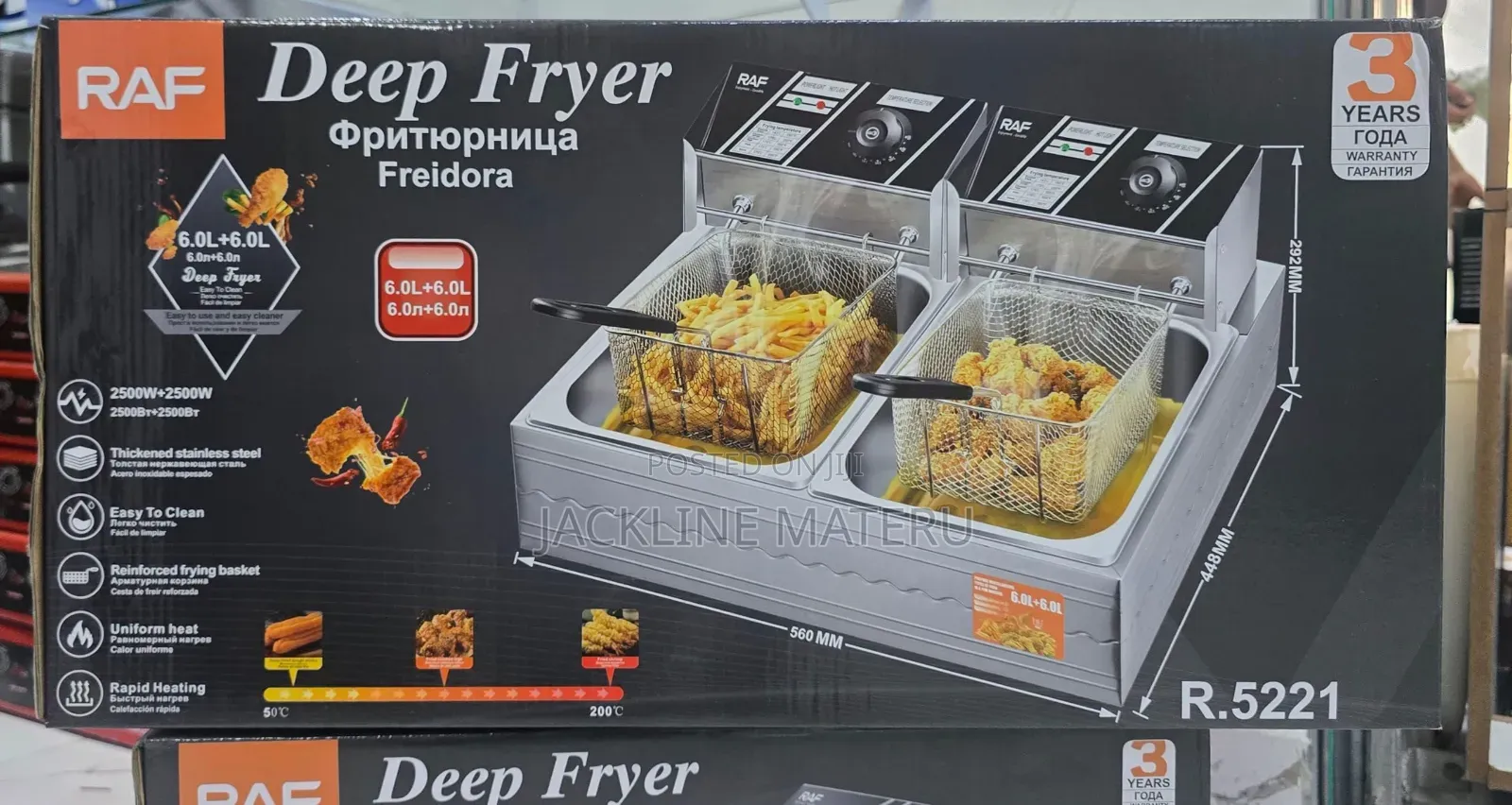 Raf Double Electric Deep Fryer 12liter