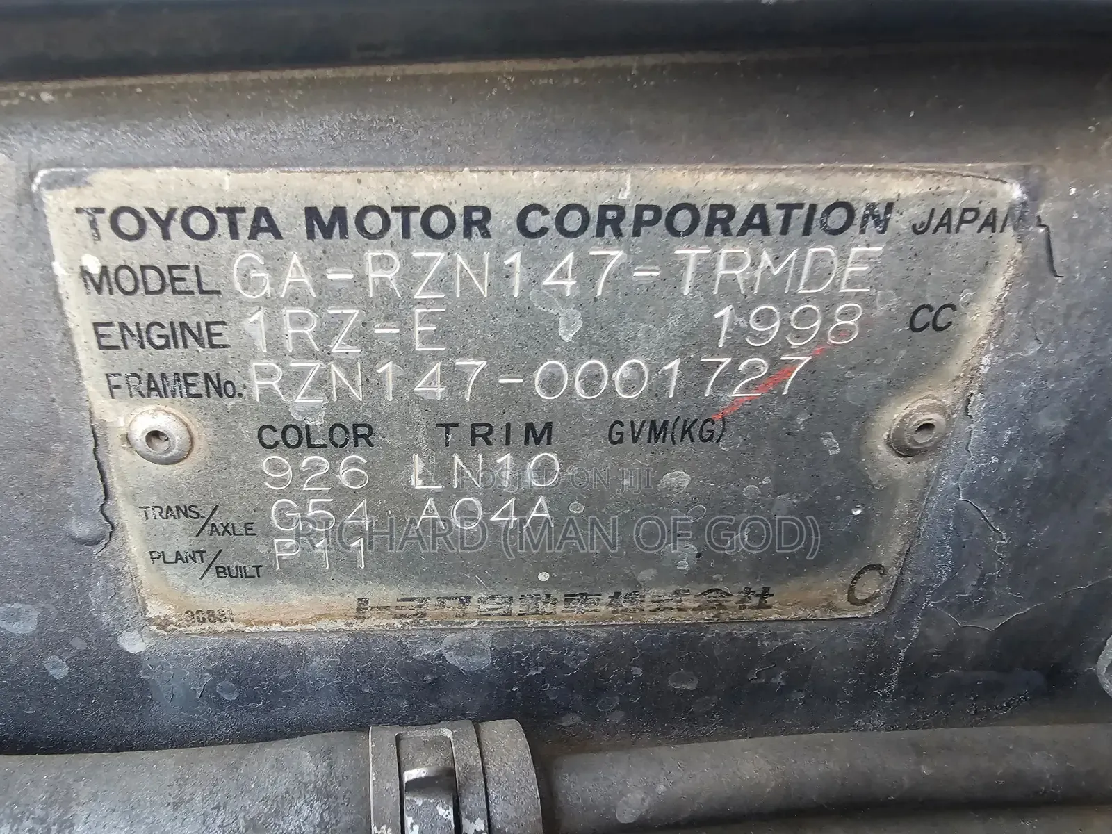 Toyota Hilux 2001 Gray