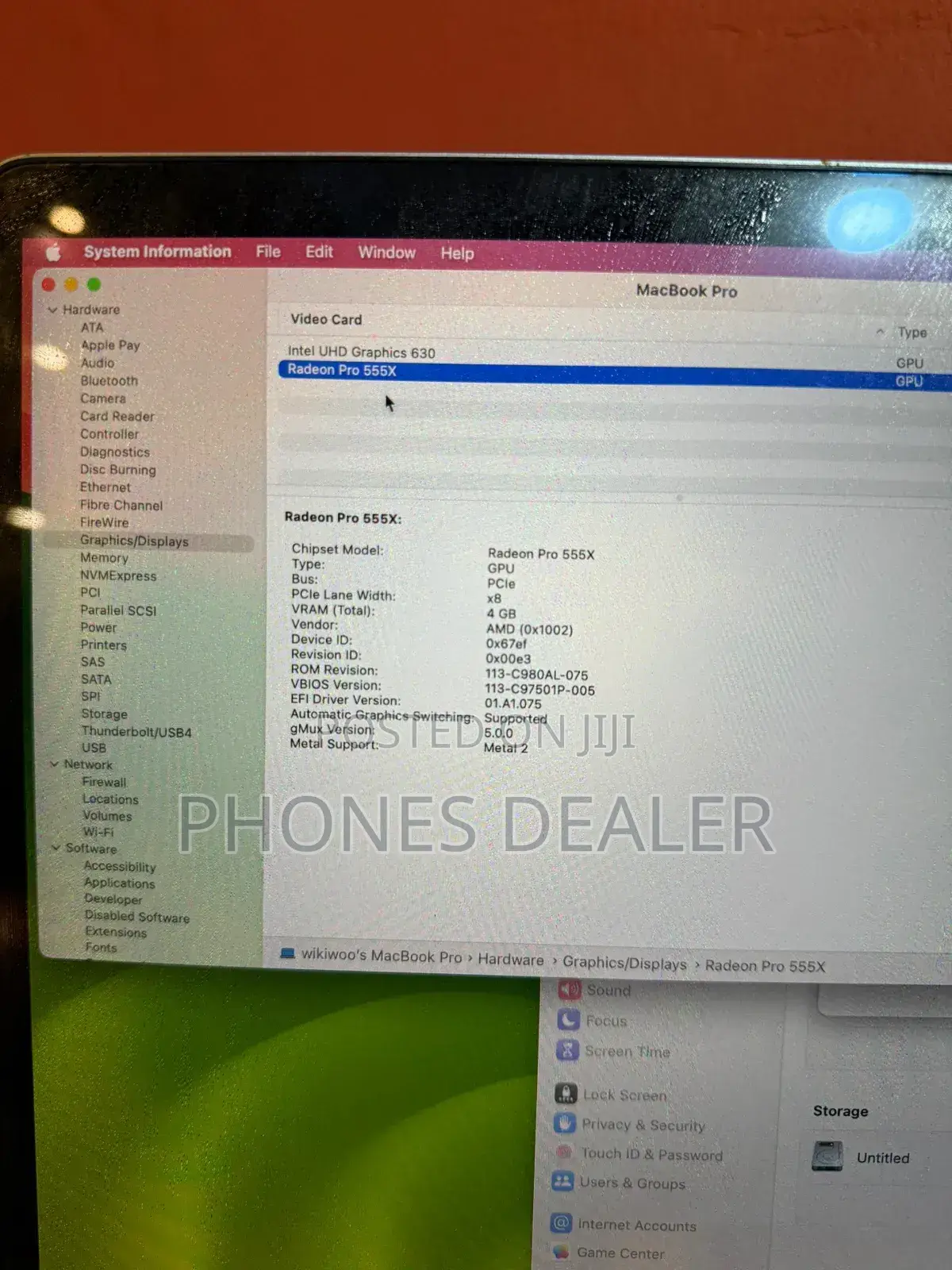 Laptop Apple MacBook Pro 2018 16GB Intel Core I7 SSD 256GB