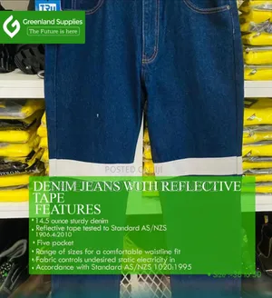 Heavy Duty Reflective Denim Jeans (Tru Plus Brand)