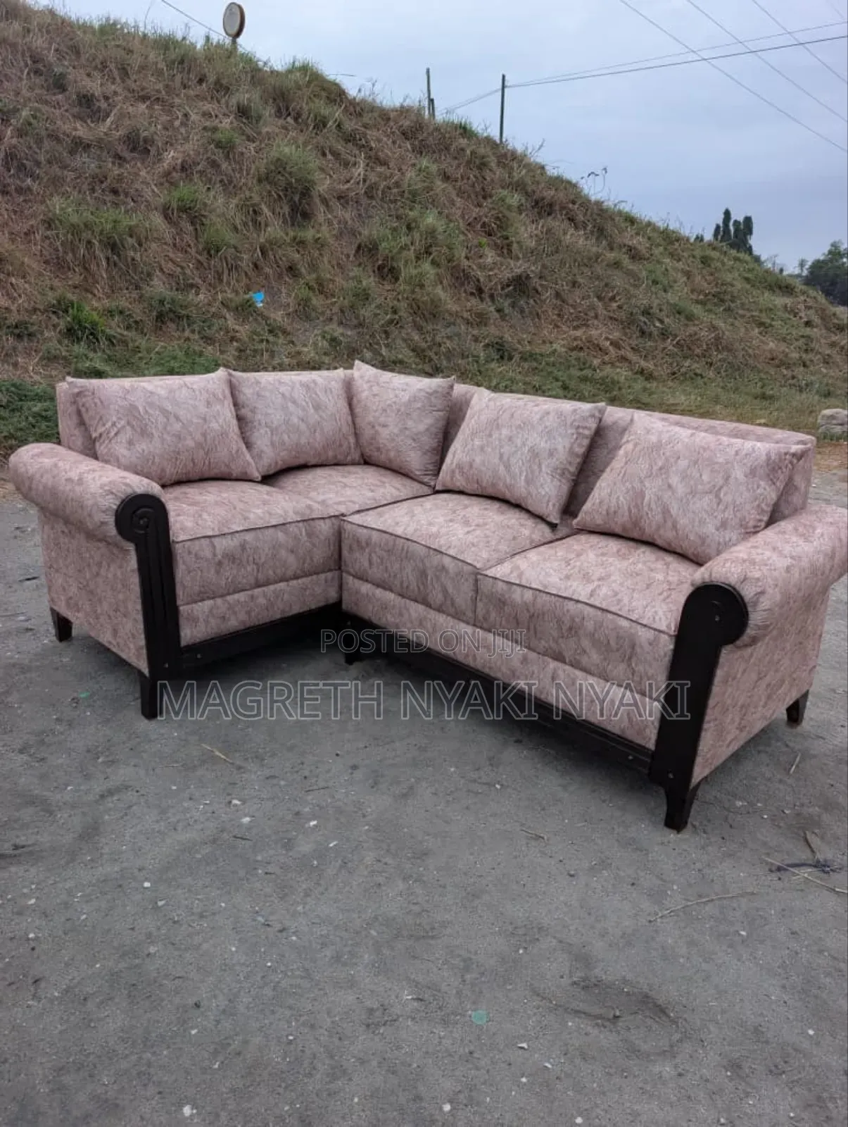 Nauza Sofa Set Shape L Ya Kisasa Limenyooka