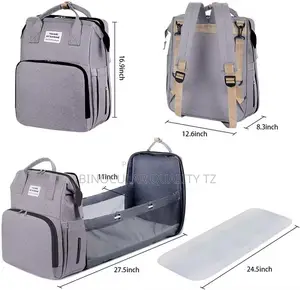Travel Portable Baby Bed, Diaper Bag, Backpack With Usb