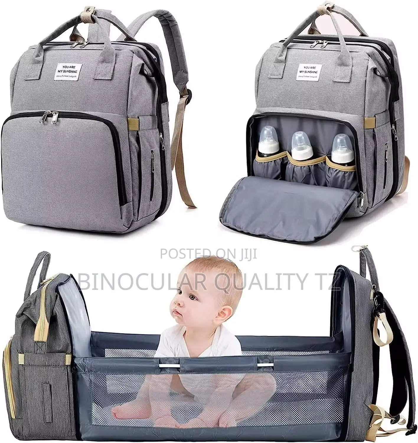 Travel Portable Baby Bed, Diaper Bag, Backpack With Usb