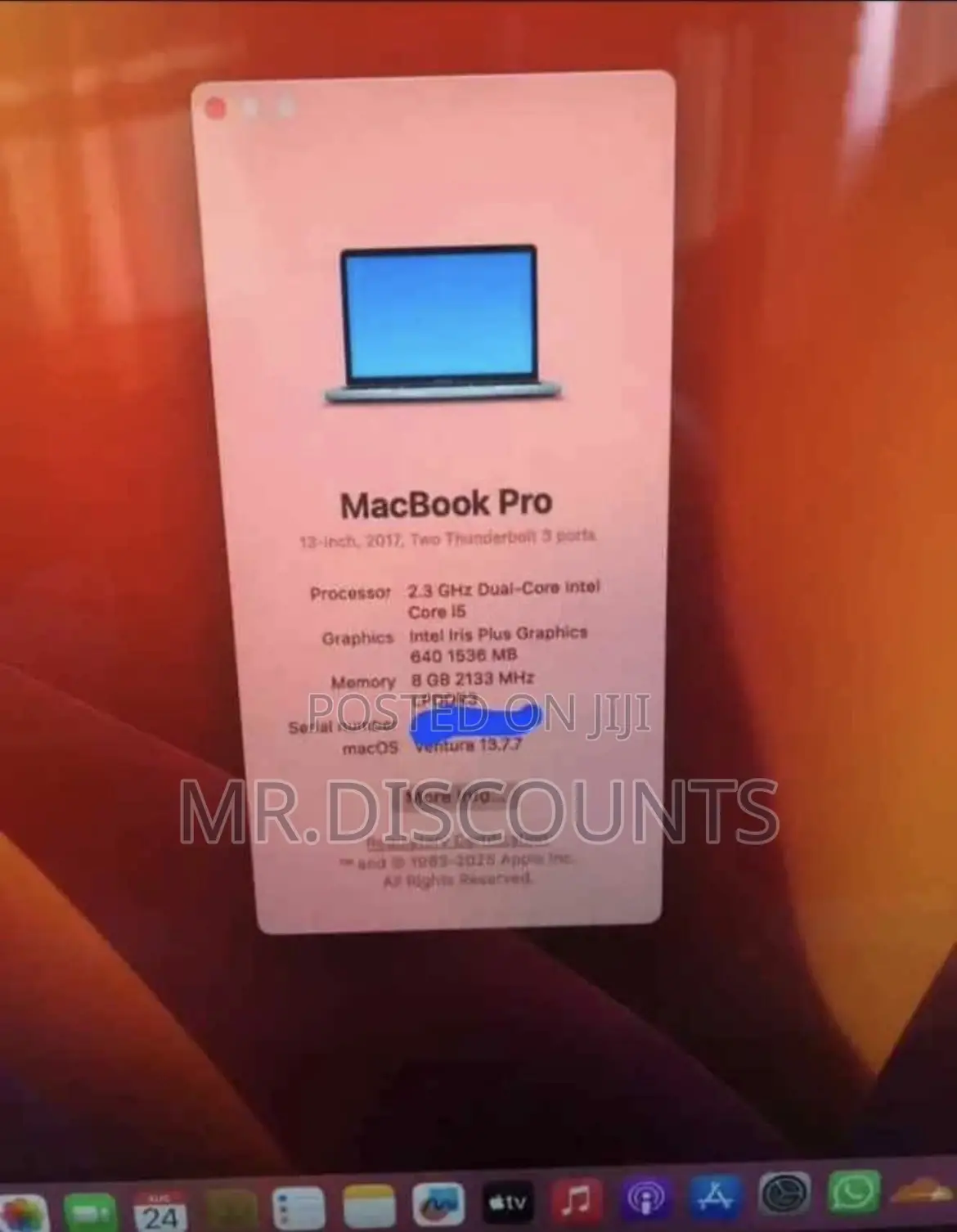 New Laptop Apple MacBook Pro 2017 8GB Intel Core I5 SSD 128GB