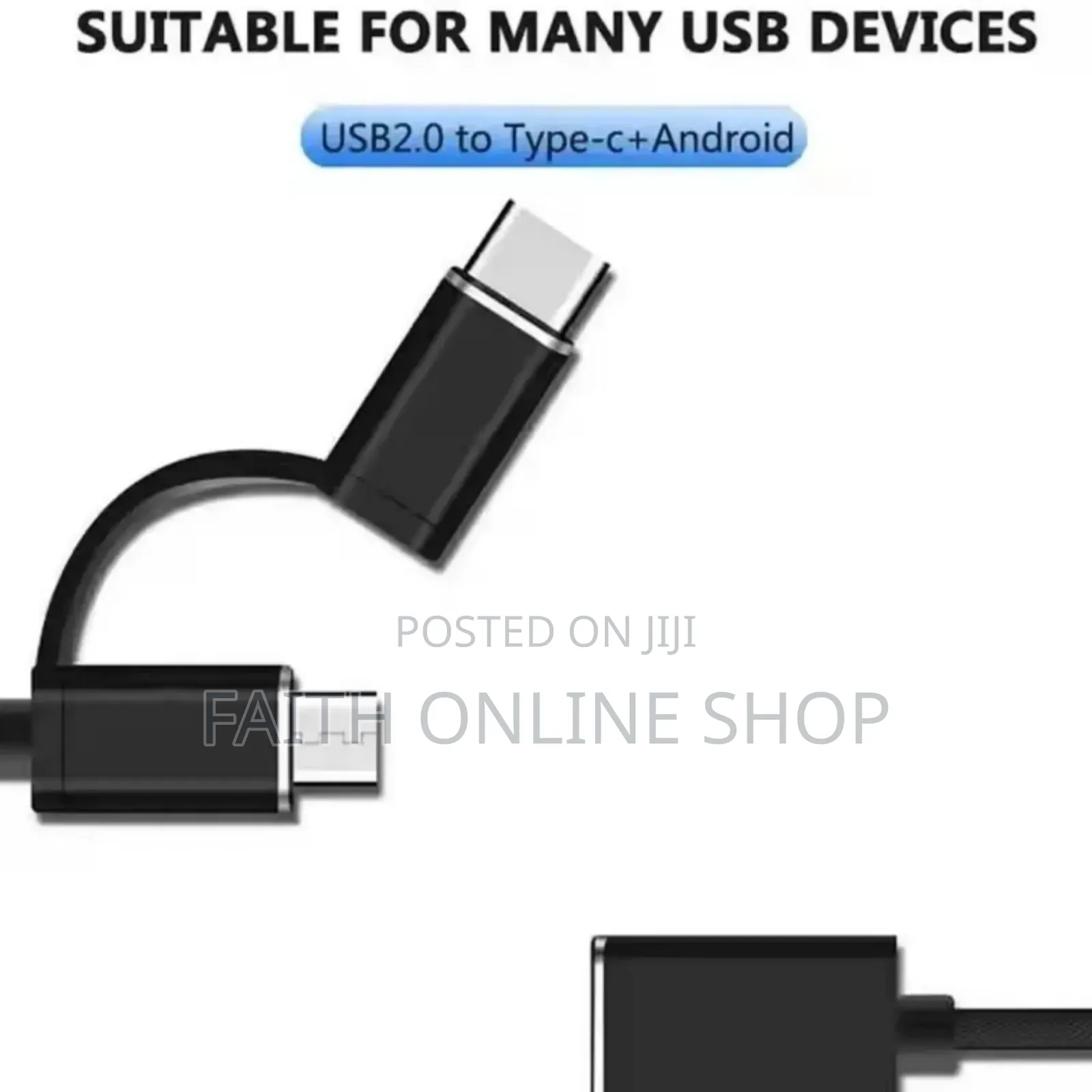 Otg Micro Usb Cable Type-C Adapter Otg 2 in 1 Micro Type C Cable
