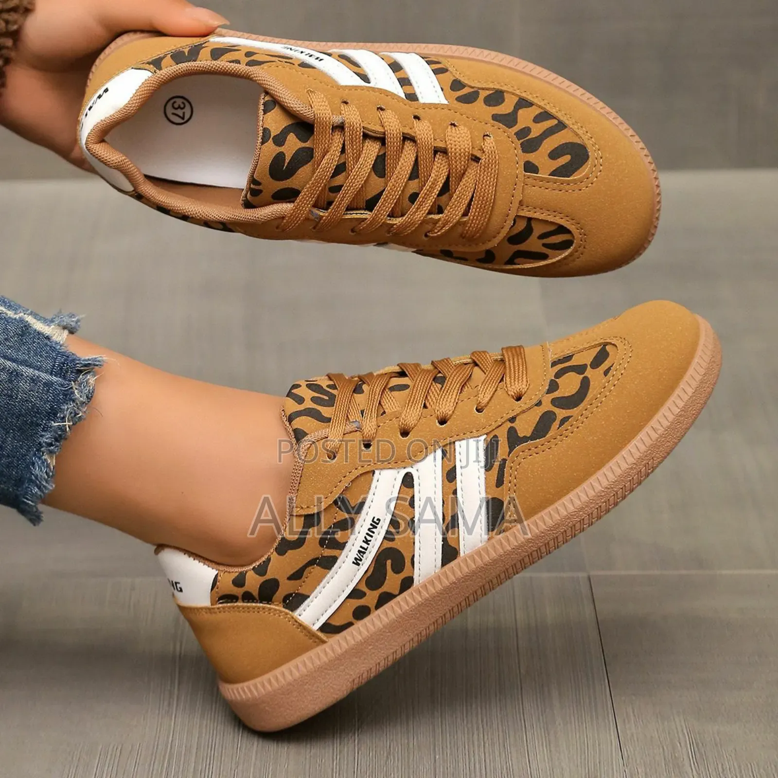 Women Sneakers Walking Material Leather