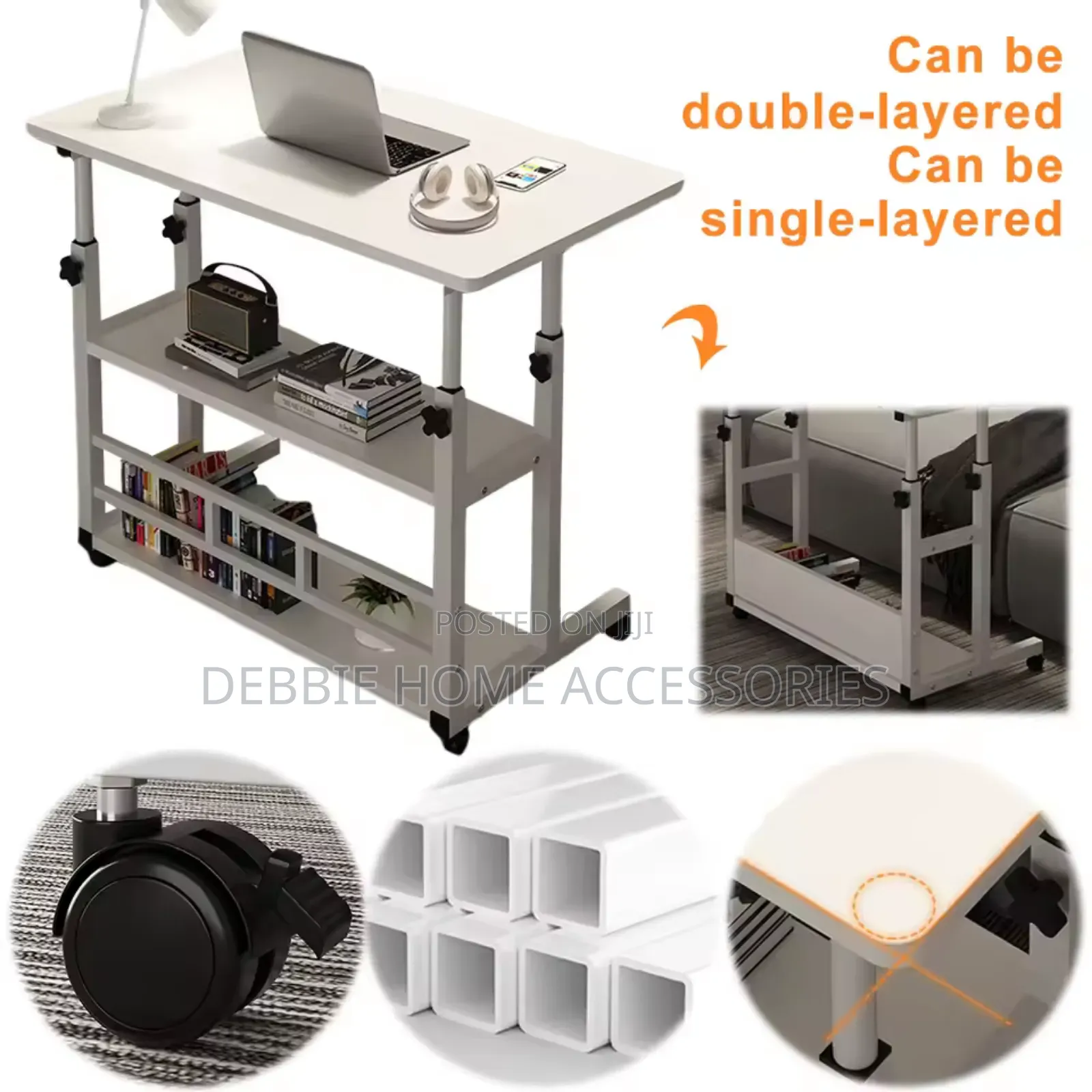 Adjustable Laptop Table With Bookshelf