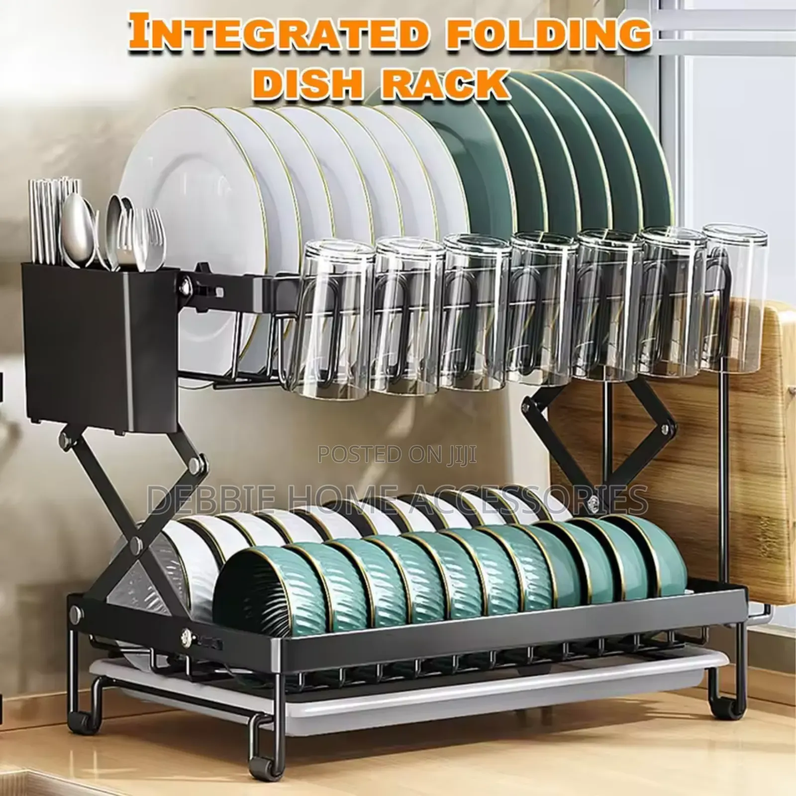 Integrated Folding Dish Rack