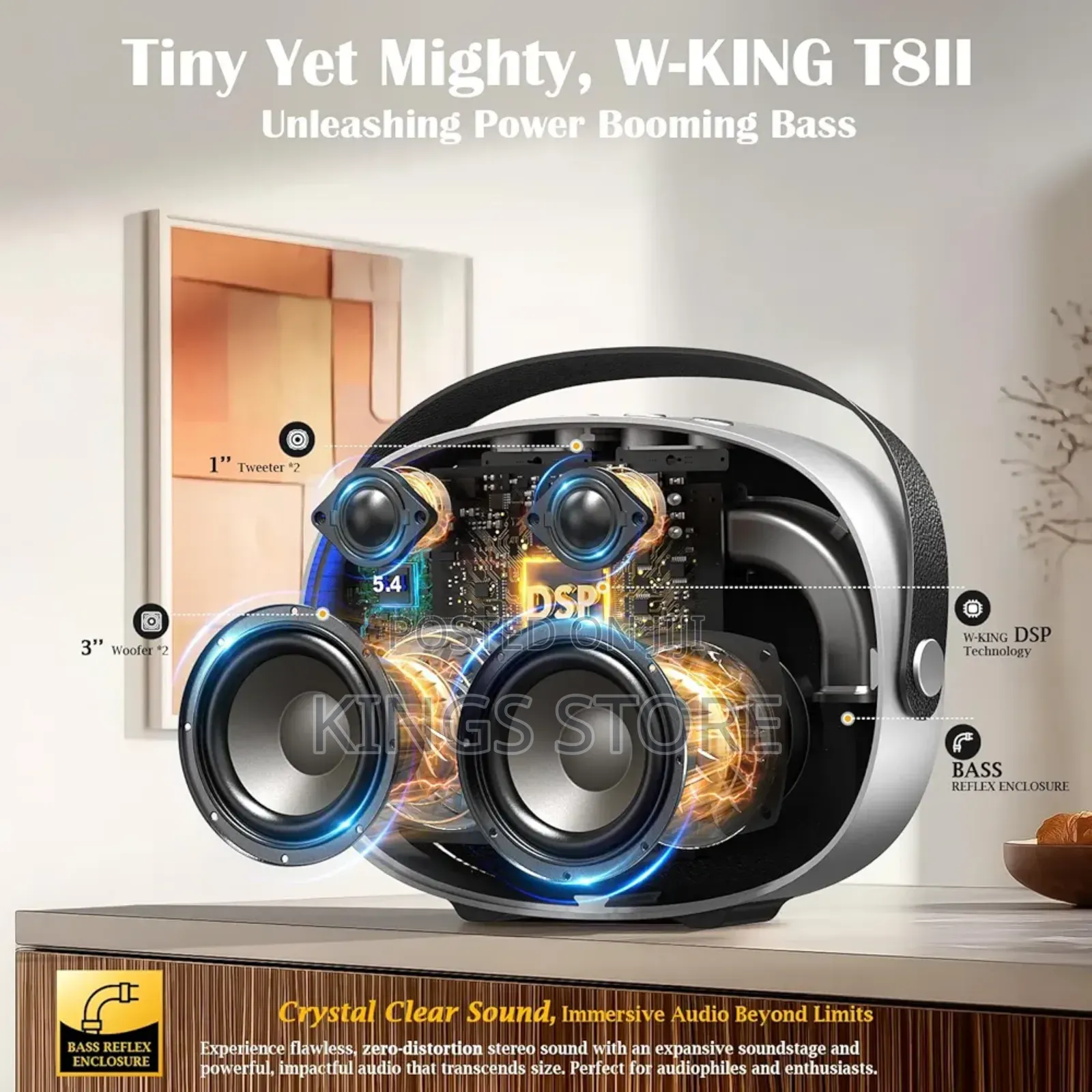 W-King T8ii Portable Bluetooth Speakers Wireless, 96w Peak Powerful