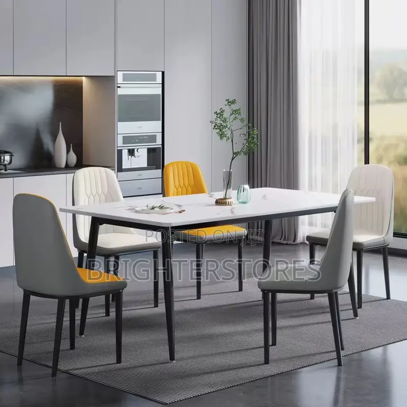 Dinning Table With Orange Chairs