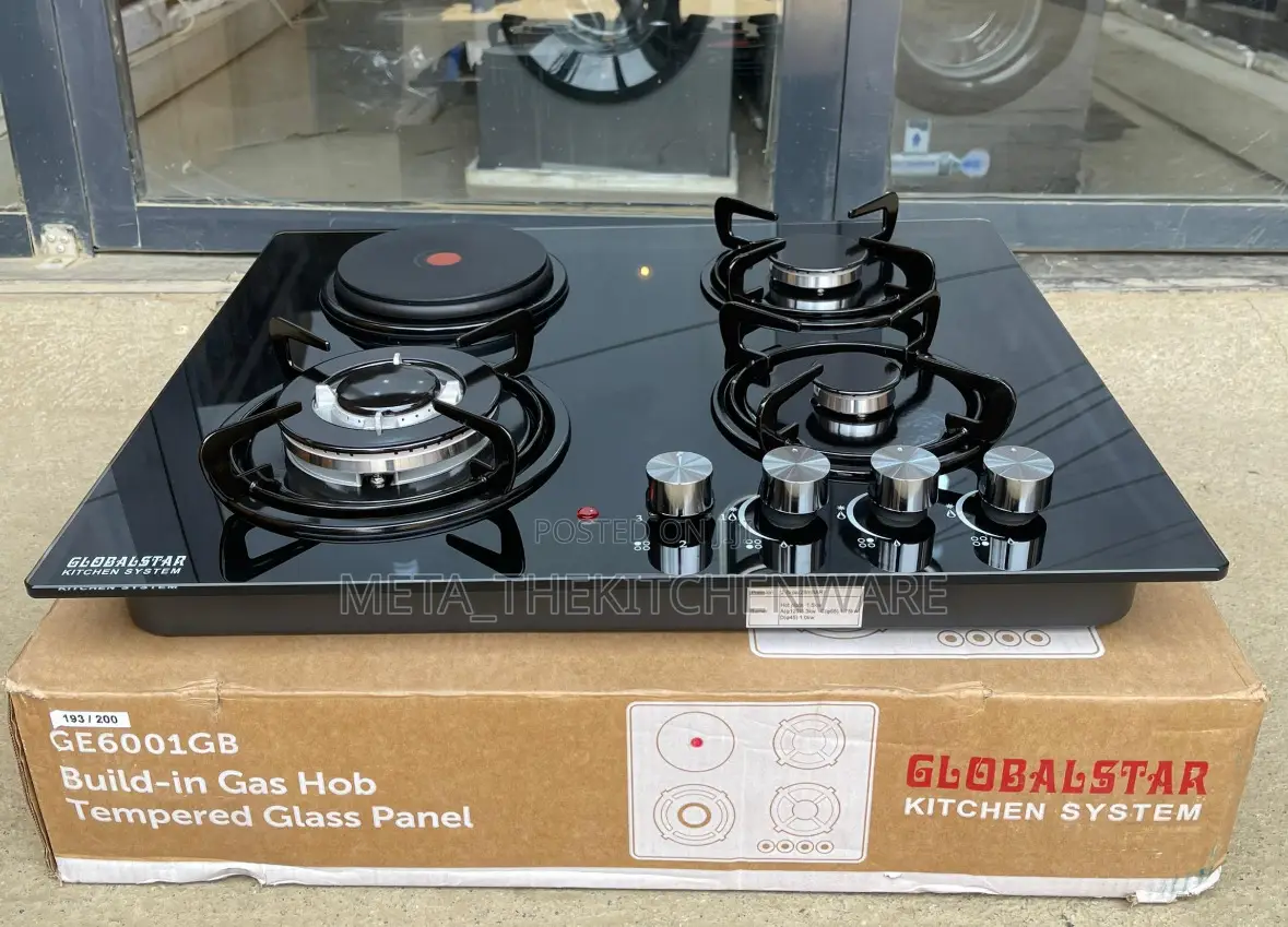 Globalstar Cooktop 3 Gas 1 Electric Plate Tempered Glass