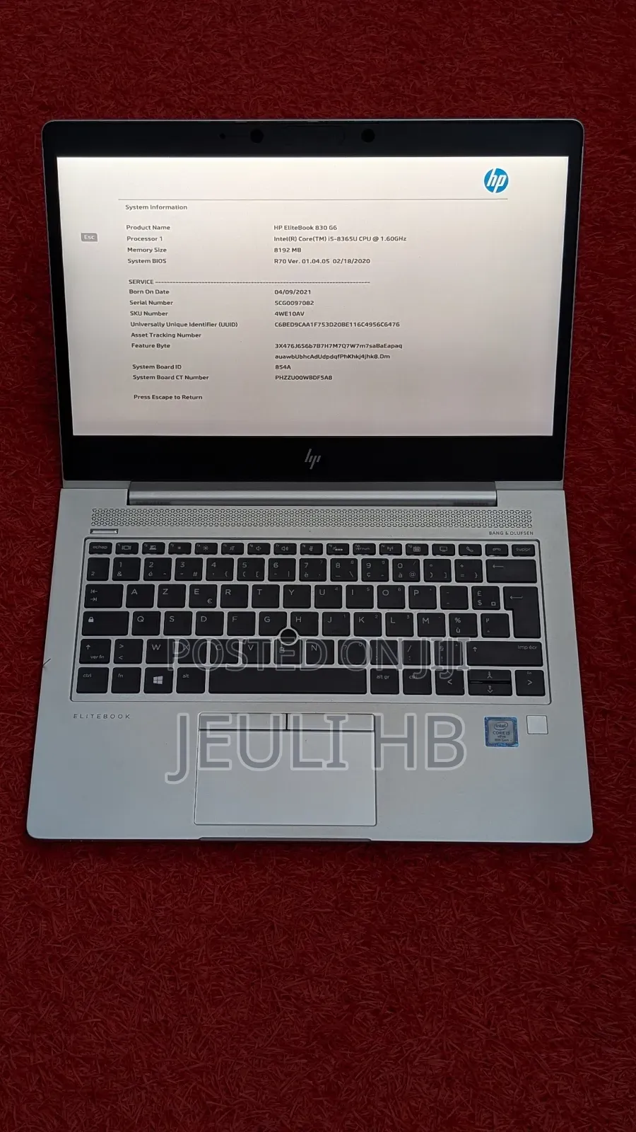 Laptop HP EliteBook 830 G5 8GB Intel Core I5 SSD 256GB