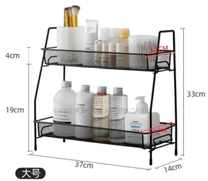 Two-Tier Metal Mesh Storage Rack for Home/Office Use