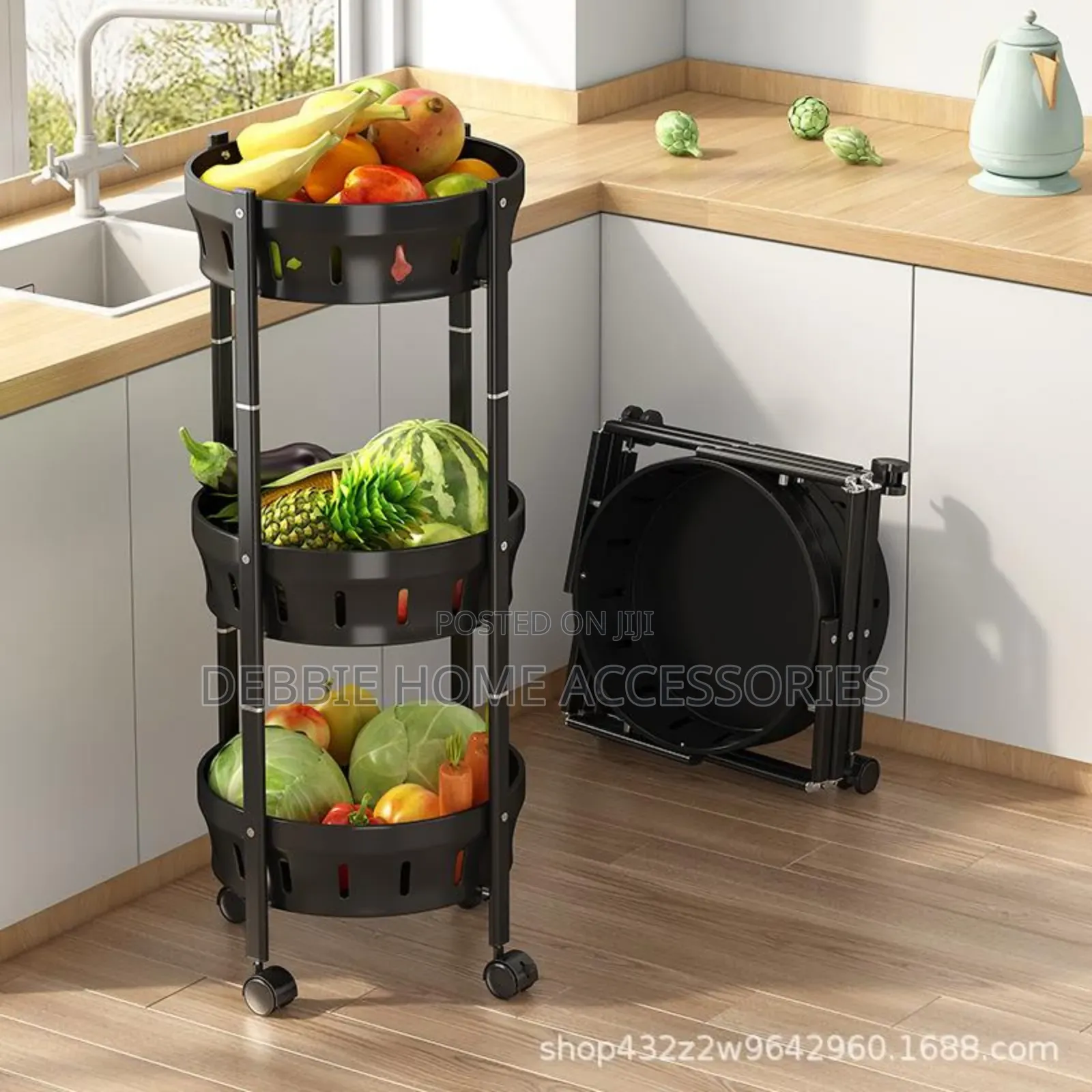 Foldable Movable Kitchen Rack