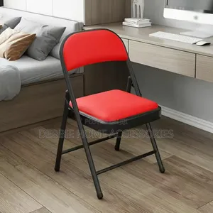 Red Folding Chairs With Padded Cushion and Back