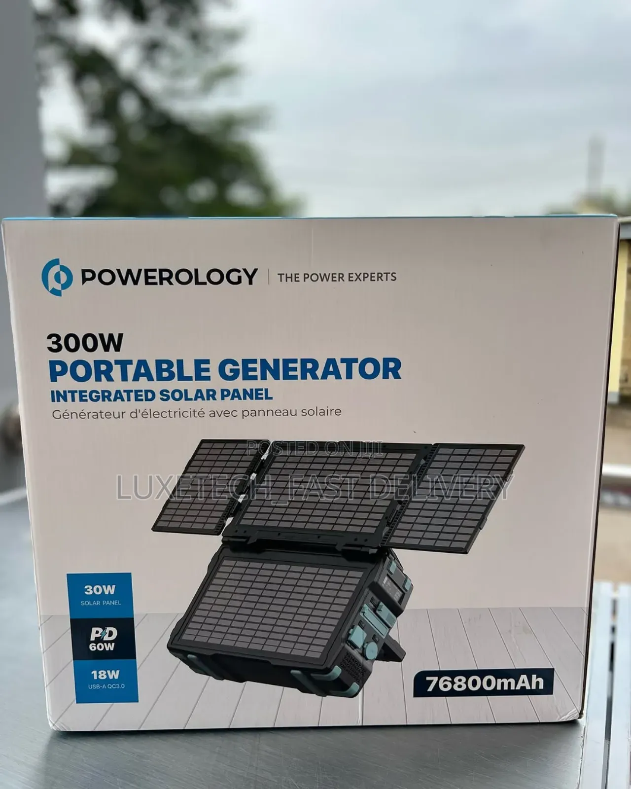 Powerology 300w Portable Solar Power Generator 76800mah