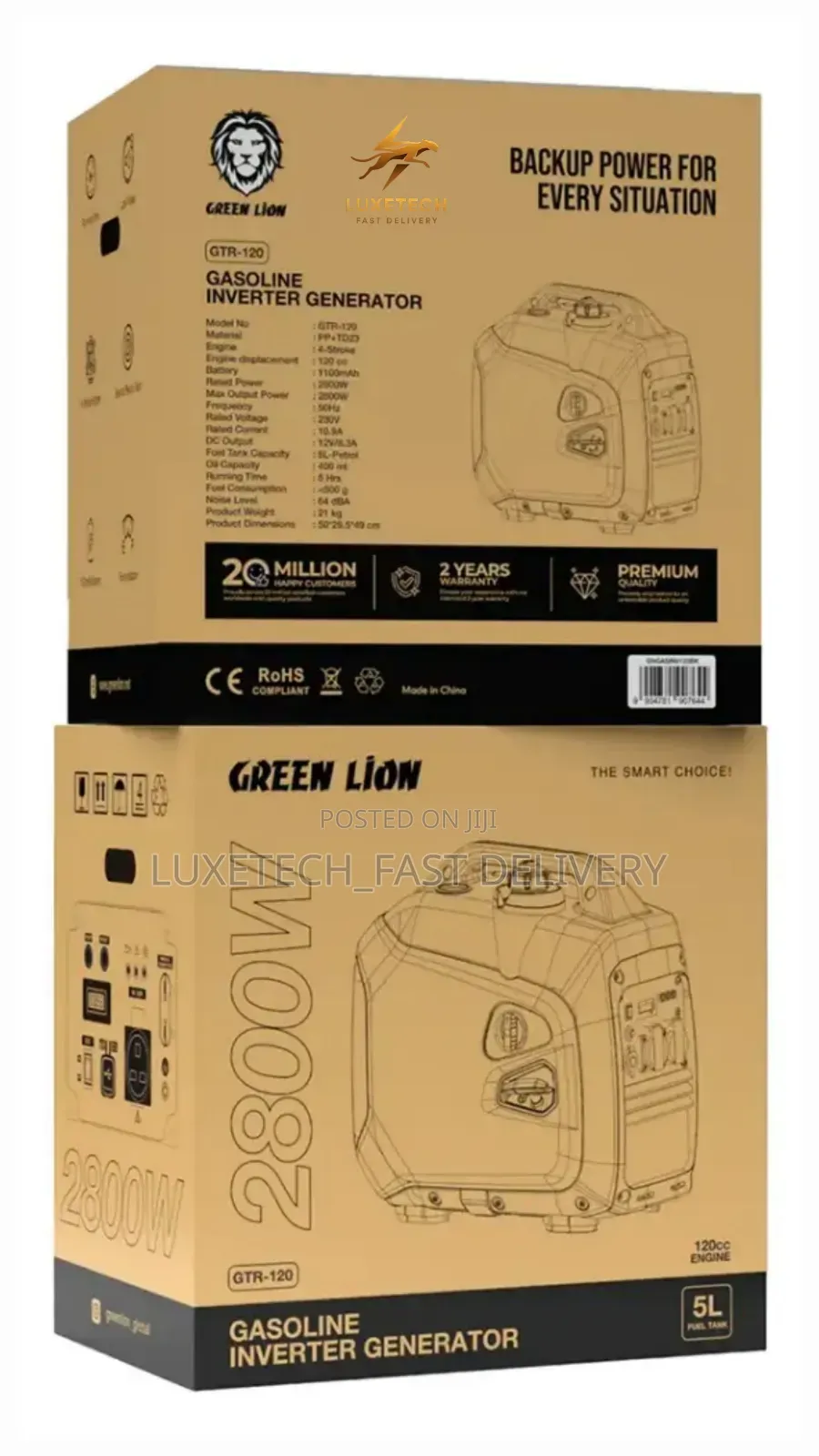 Green Lion Gasoline Inverter Generator 2800w