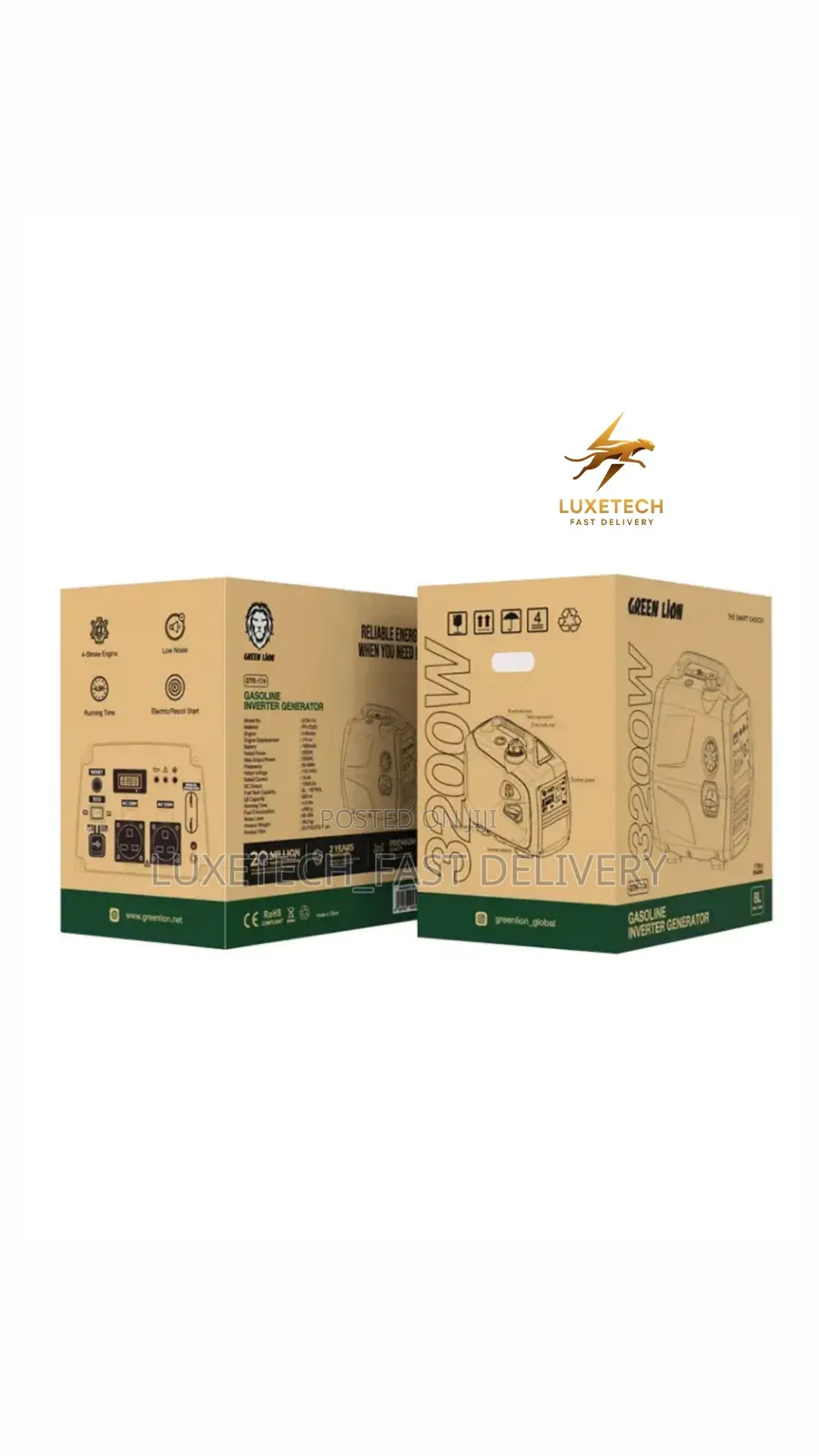 Green Lion Gasoline Inverter Generator 3200w Output