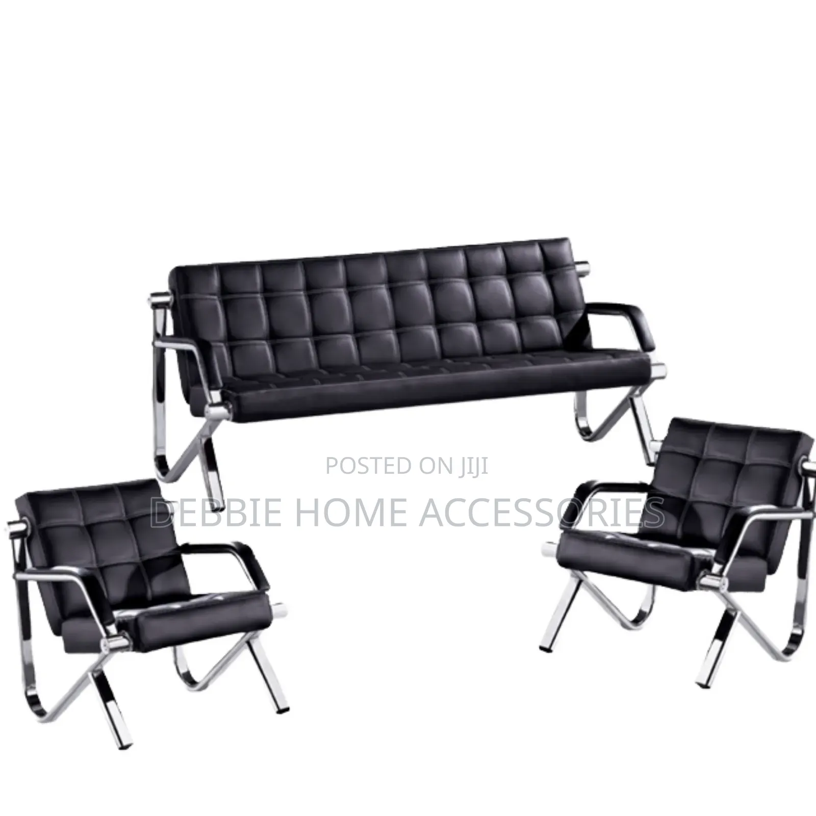 Modern Chesterfield Office Sofa Set Durable Pu Leather Cover -9903