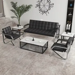 Modern Chesterfield Office Sofa Set Durable Pu Leather Cover -9903